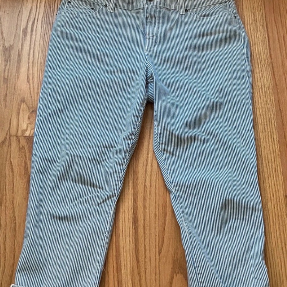 Ralph Lauren Blue and White Pinstripe Jeans